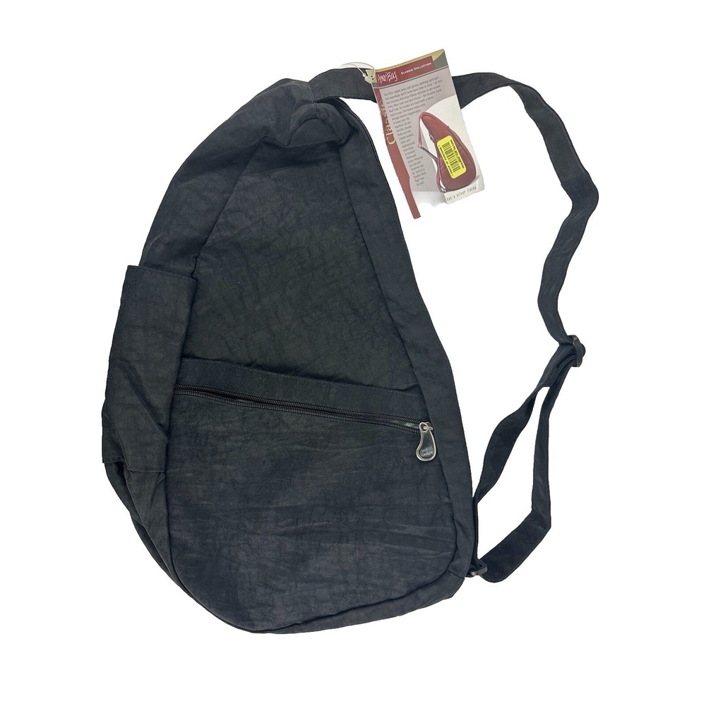 AmeriBag Healthy Back Sling Tote 19" Black Distressed Multi Pocket Classic Coll.